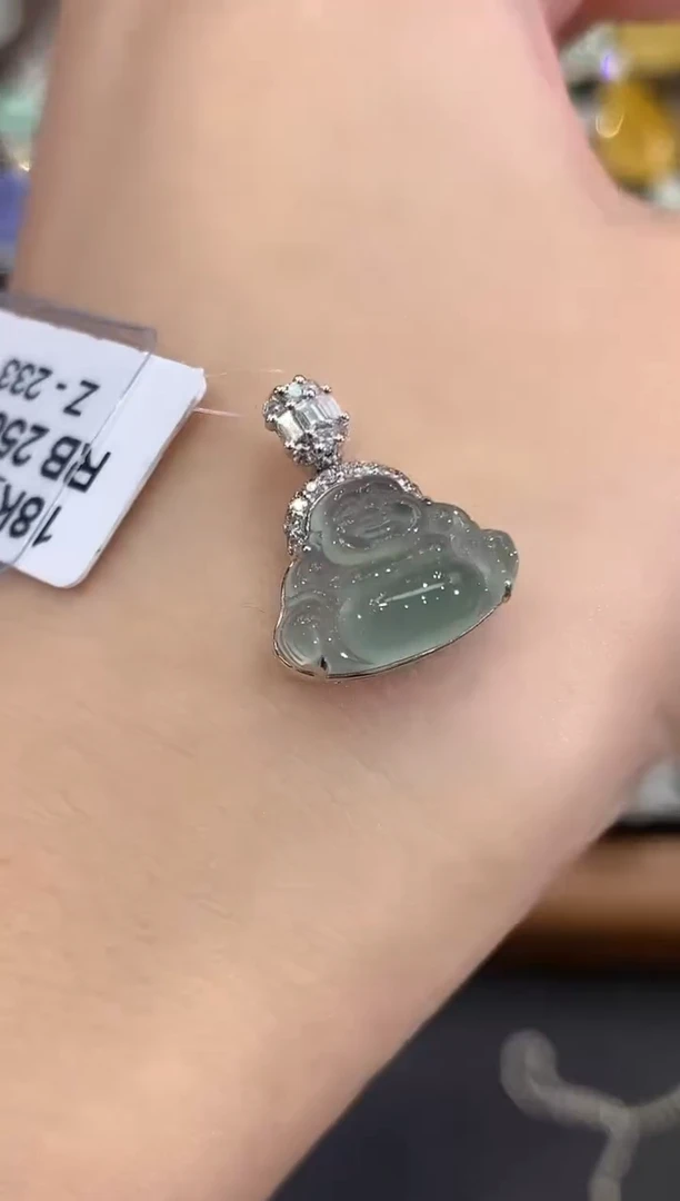 吊坠(不含链)18K金镶嵌翡翠C26