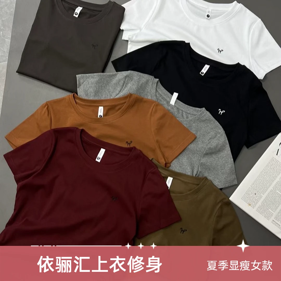 依骊汇夏季修身显瘦圆领上衣女款3780