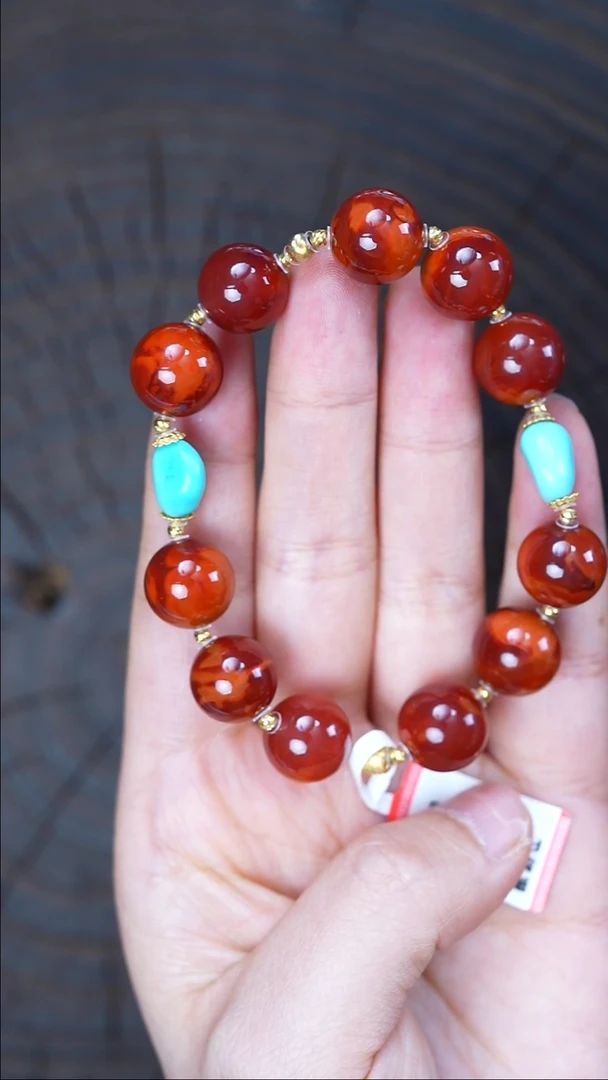 未镶嵌手串南红玛瑙无胶无裂瓦西原矿12.5mm+9468多样发其一