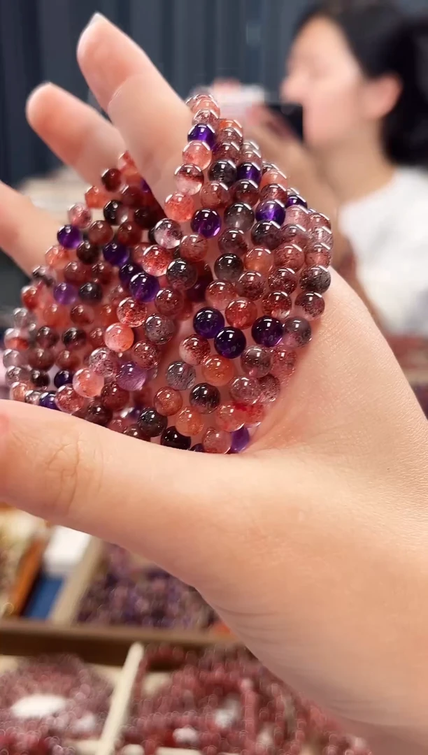 未镶嵌手串水晶桃花醉超七单圈手串5mm【多样性发一】