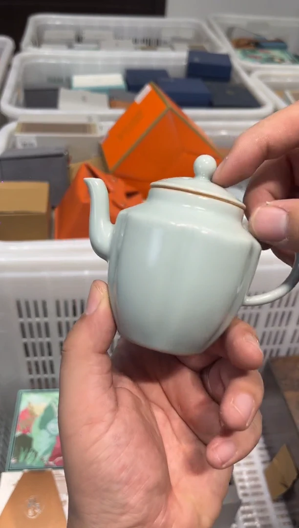 慕松风壶天青色茶具茶具