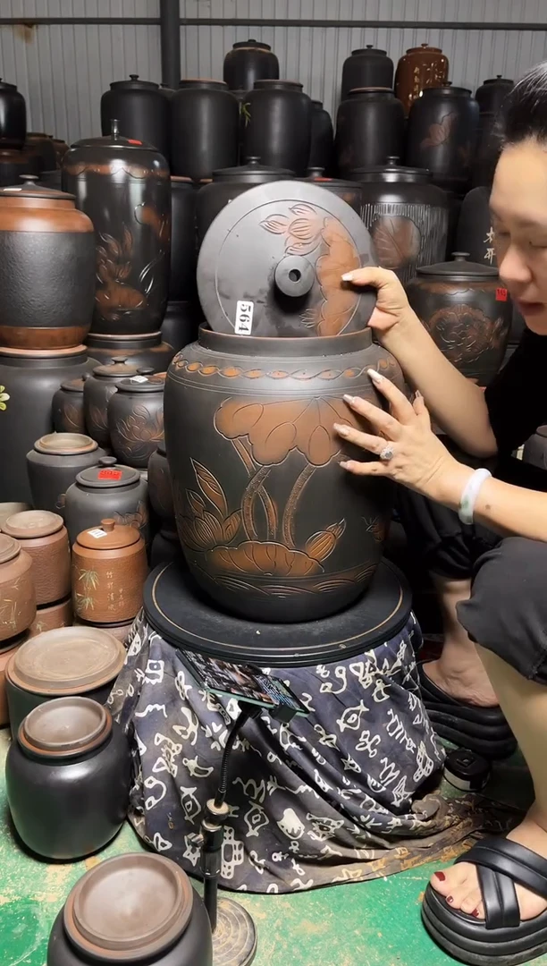 罐瑕疵 水缸 20升荷花 564