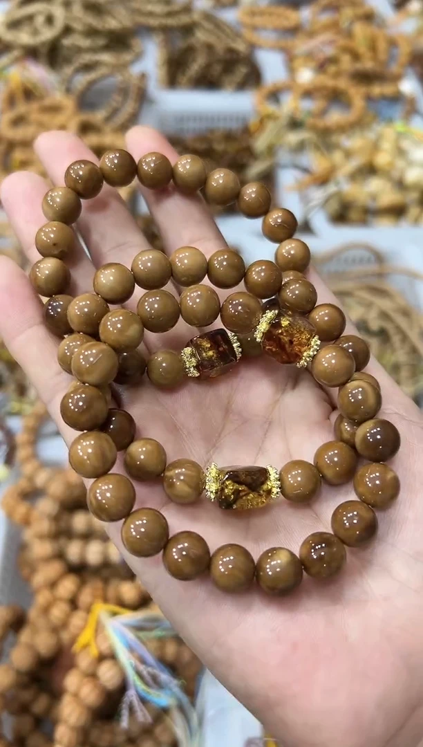 琥珀吊坠(赠链)未镶嵌diy库克卡10mm设计款 单圈