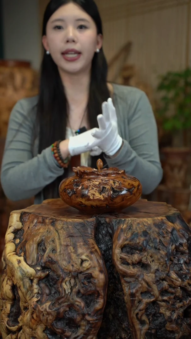 枣木雷击枣木茶叶罐