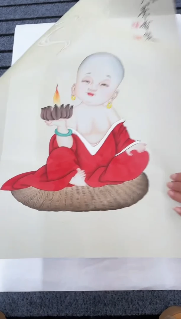 精品国画人物作品绢布