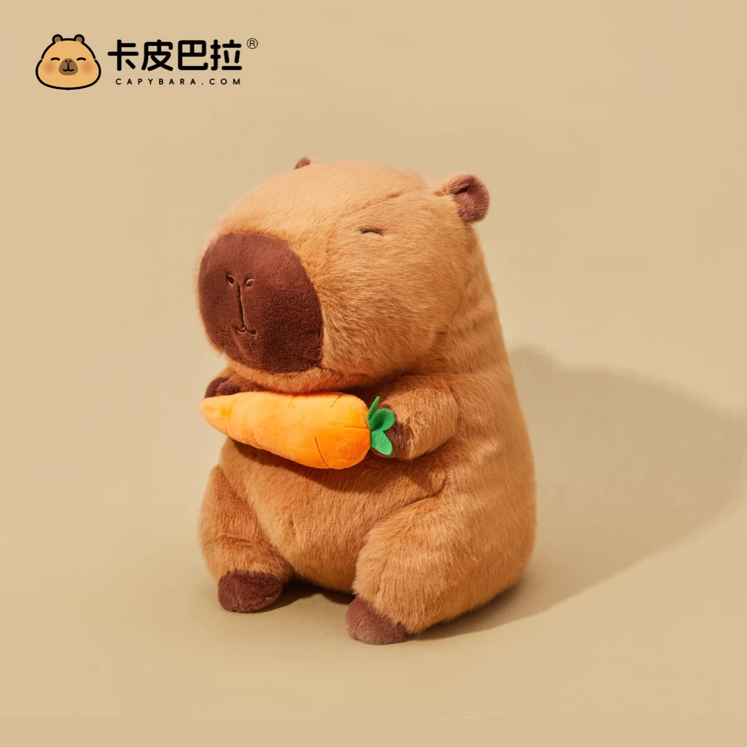 官方正版卡皮巴拉胡萝卜小黄豚超大号公仔玩偶毛绒水豚网红礼物