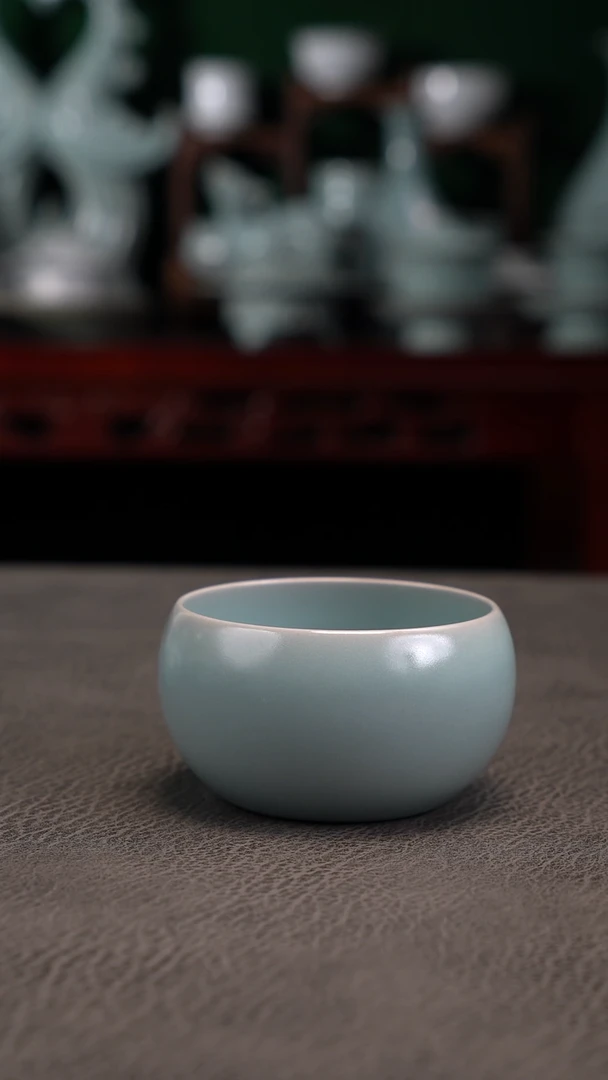 天蓝釉禅定杯无纹120cc精品-二