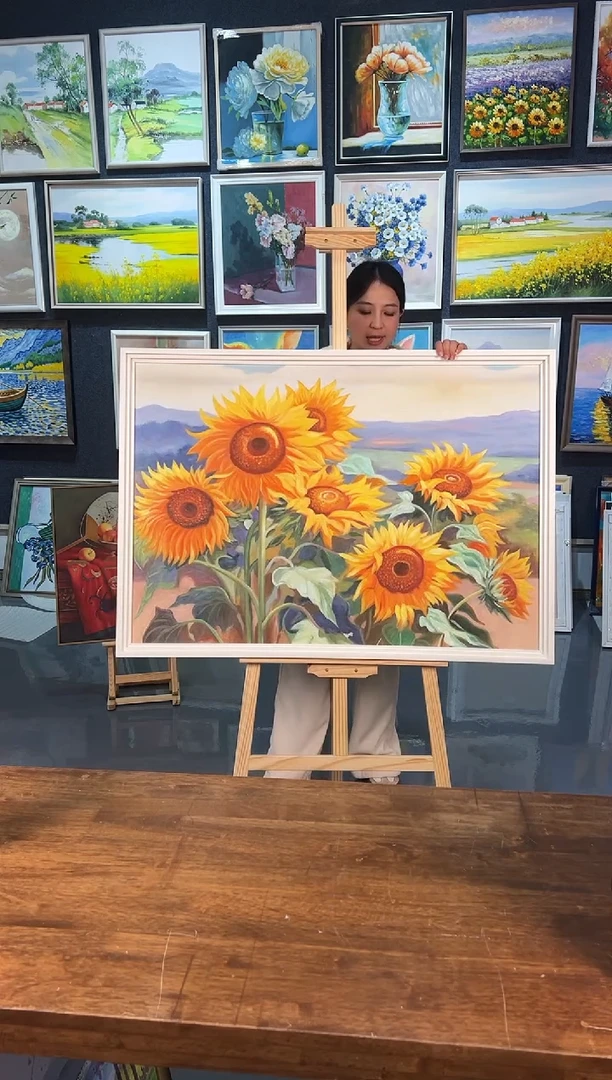 【闪购商品】油画56号 80*60 向日葵-手绘油画