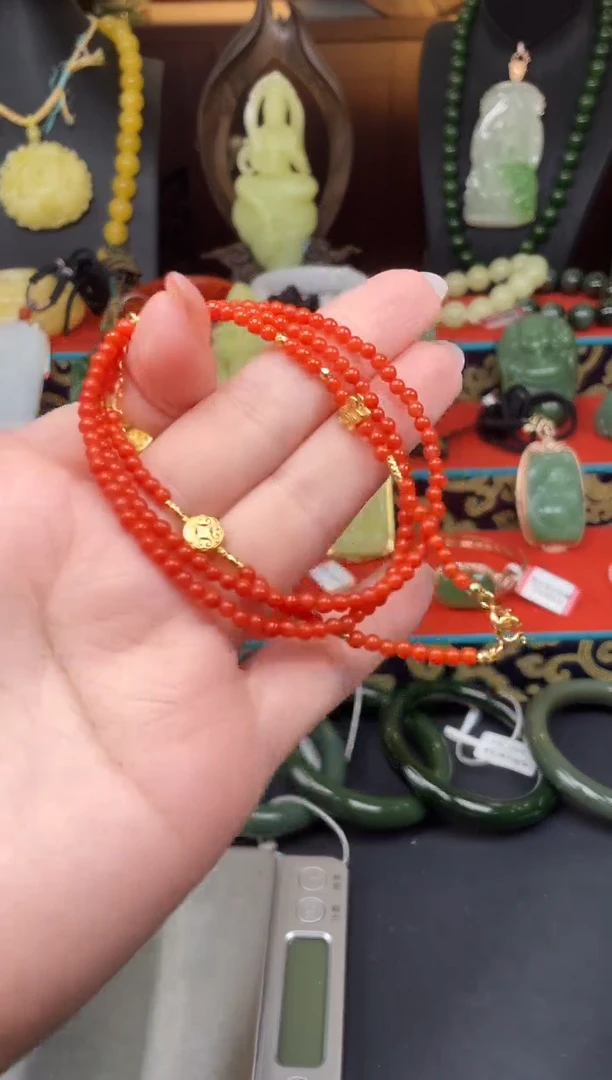 南红玛瑙未镶嵌颈饰项链