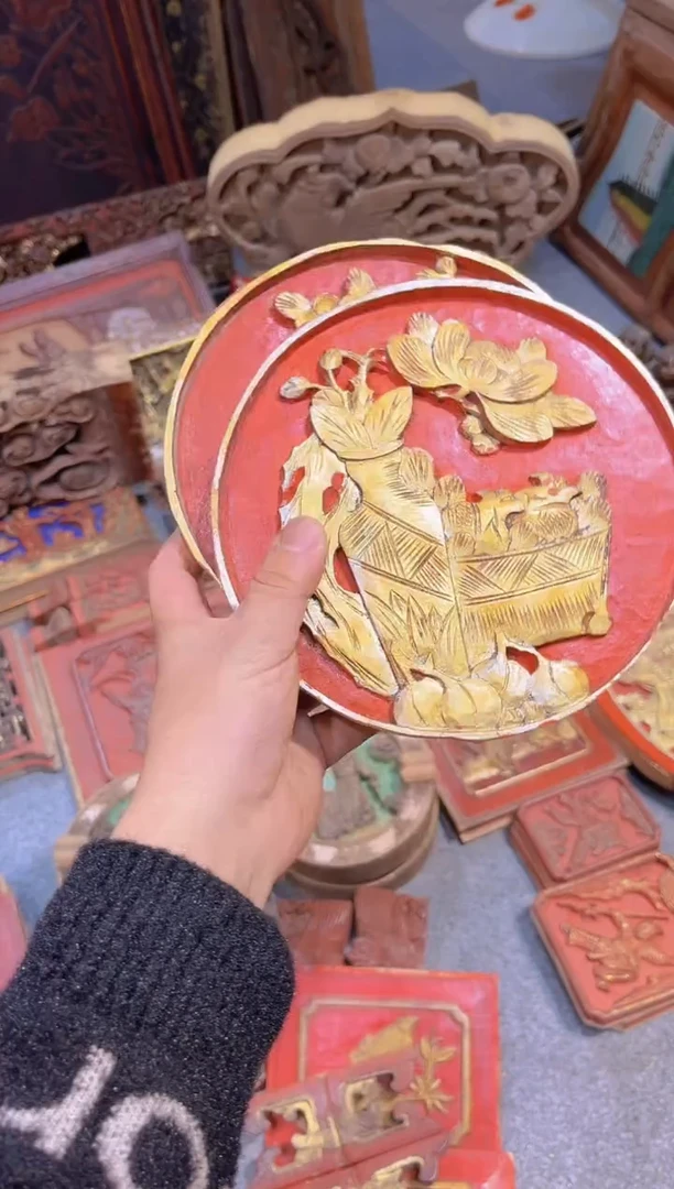 【闪购商品】香樟木老木雕老物件花板有瑕疵完美主义慎拍