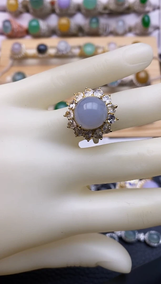 【闪购商品】翡翠戒指银S925镶嵌6322