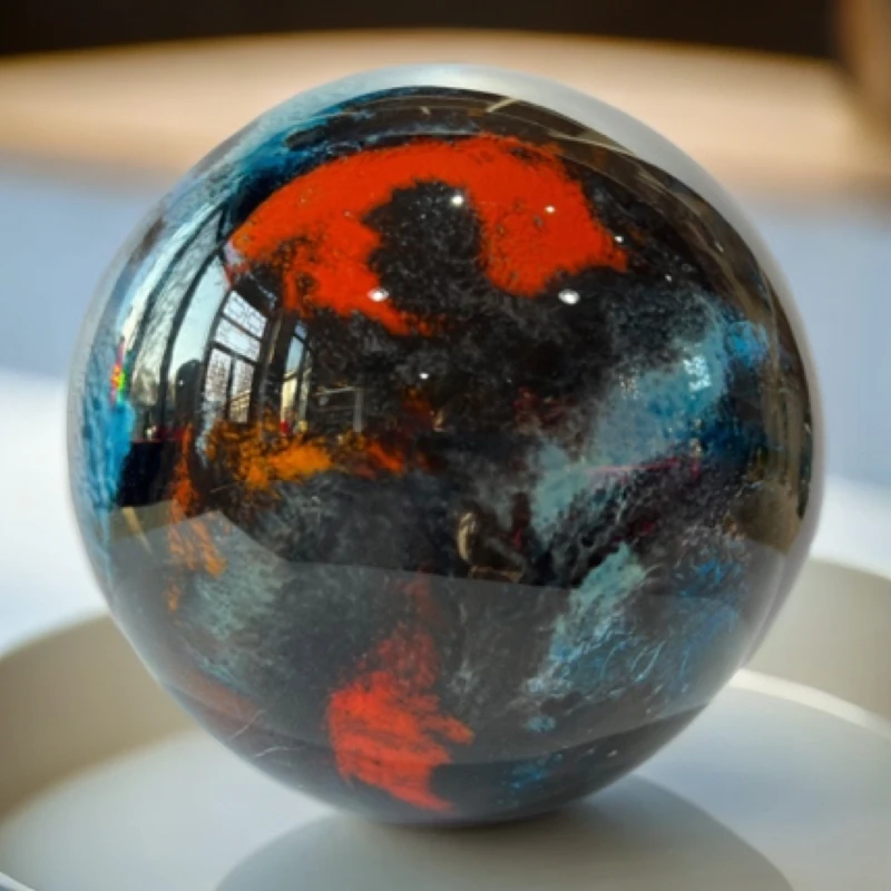 适合室内书房玄关客厅乔迁开业送礼纯手工创意工艺品蓝色水晶球