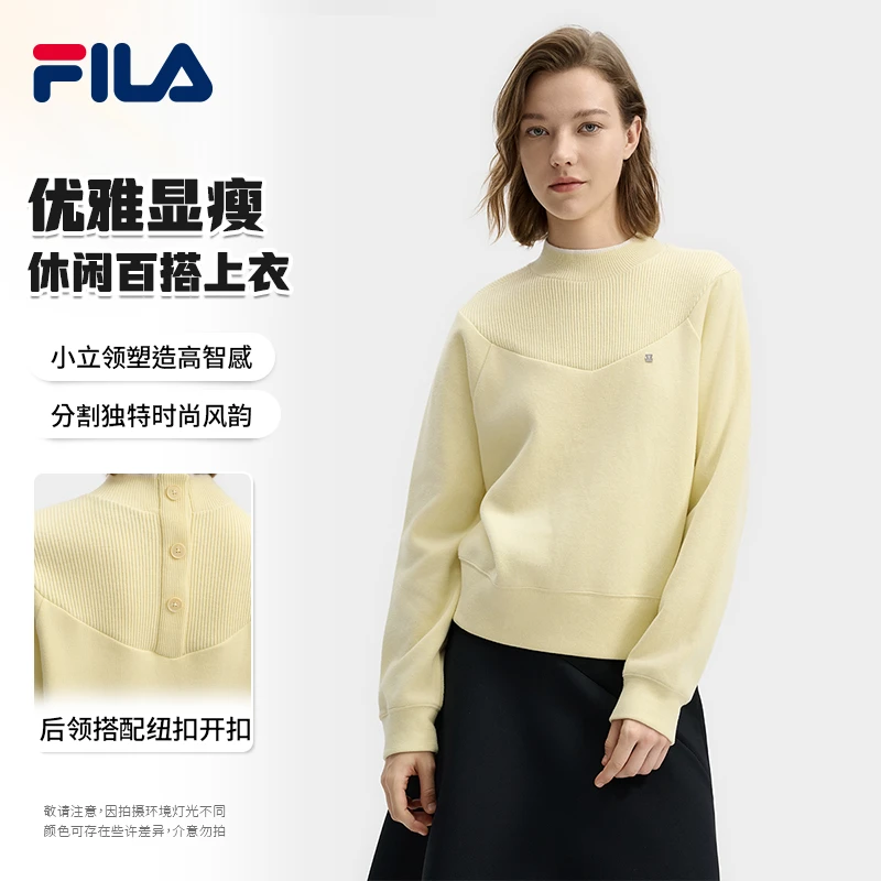 FILA斐乐女款冬季气质显瘦时尚休闲百搭针织套头衫卫衣