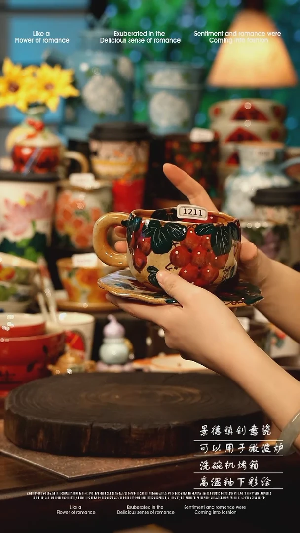 陶瓷景德镇高温釉下彩手工手绘款式@A1211@