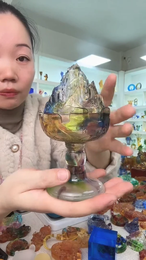 手工艺品琉璃博山炉