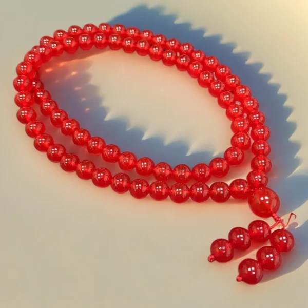 天然鸽血红项链10MM76颗高端天然珠宝玉石佛珠手串多圈毛衣链