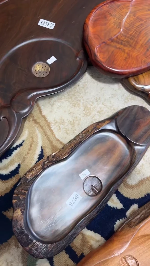 【闪购商品】交趾黄檀（大红酸枝）茶盘8878