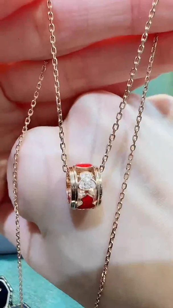 【闪购商品】钻石吊坠(不含链)18K金镶嵌18K金钻石路路通吊坠