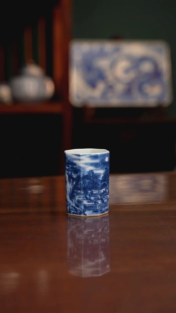 景琳藏青花山水主人杯