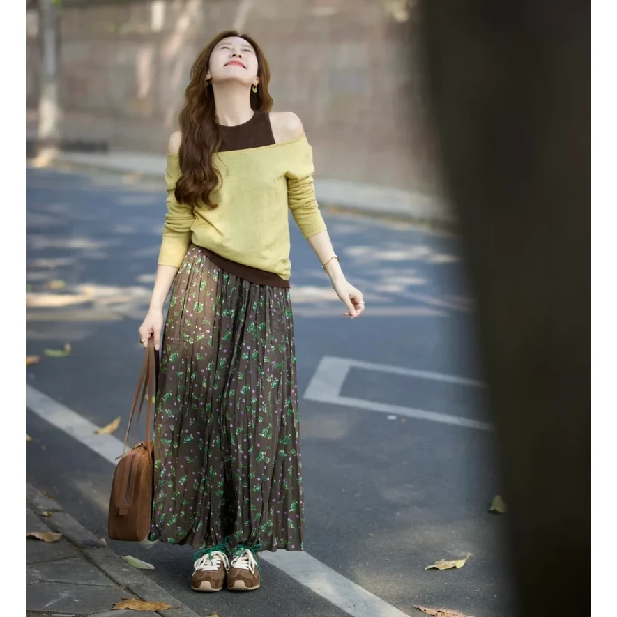 春季穿搭一整套女2025新款韩系时尚设计上衣复古潮流半身裙两件套