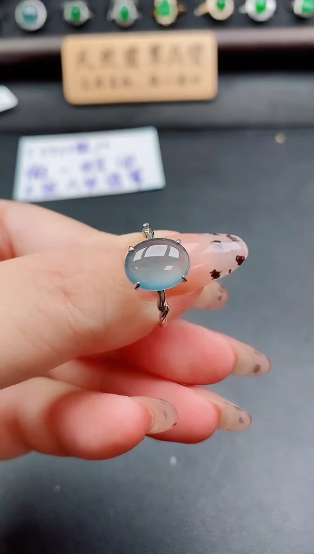 银S925镶嵌戒指翡翠1