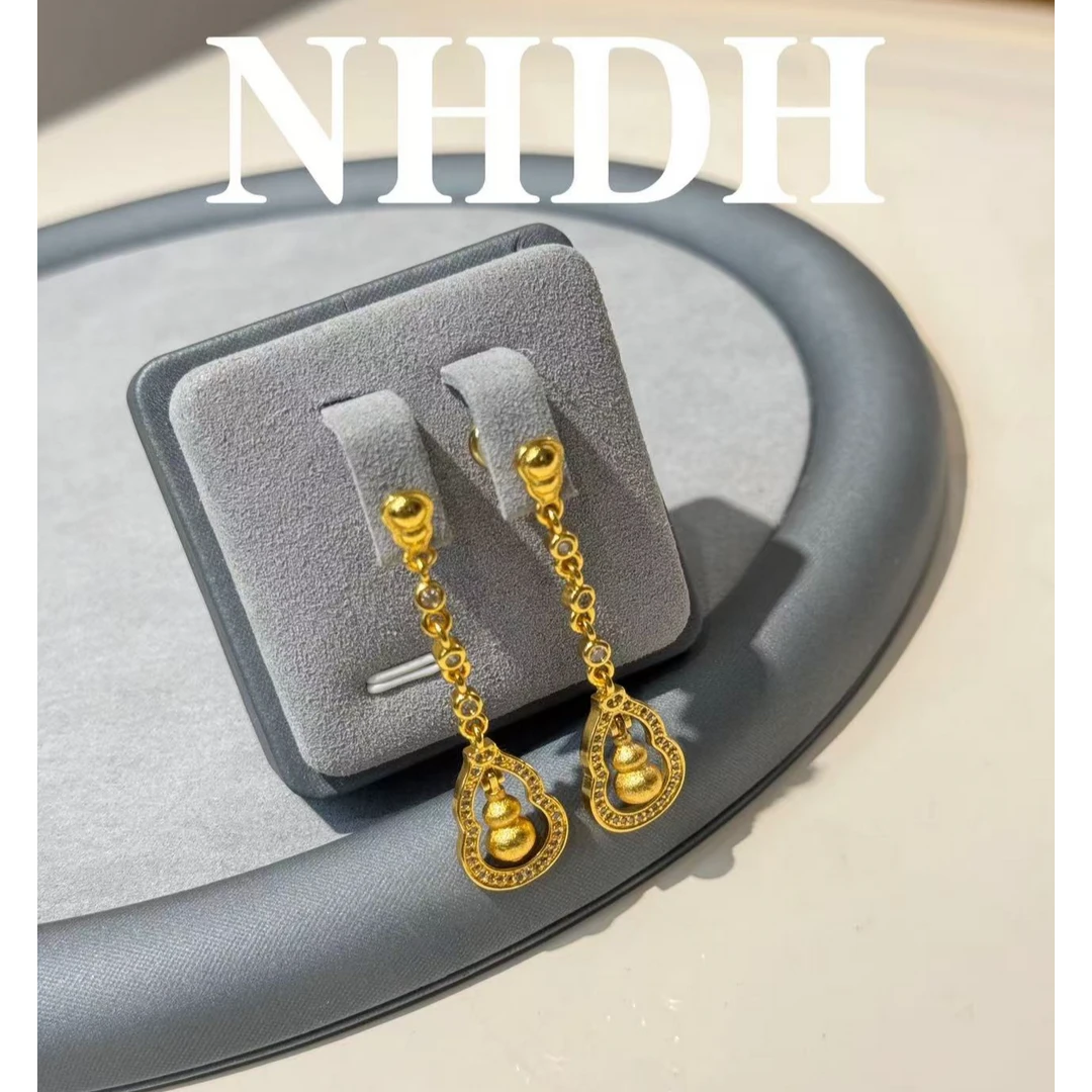 合金合成锆石耳饰 祈福葫芦耳坠