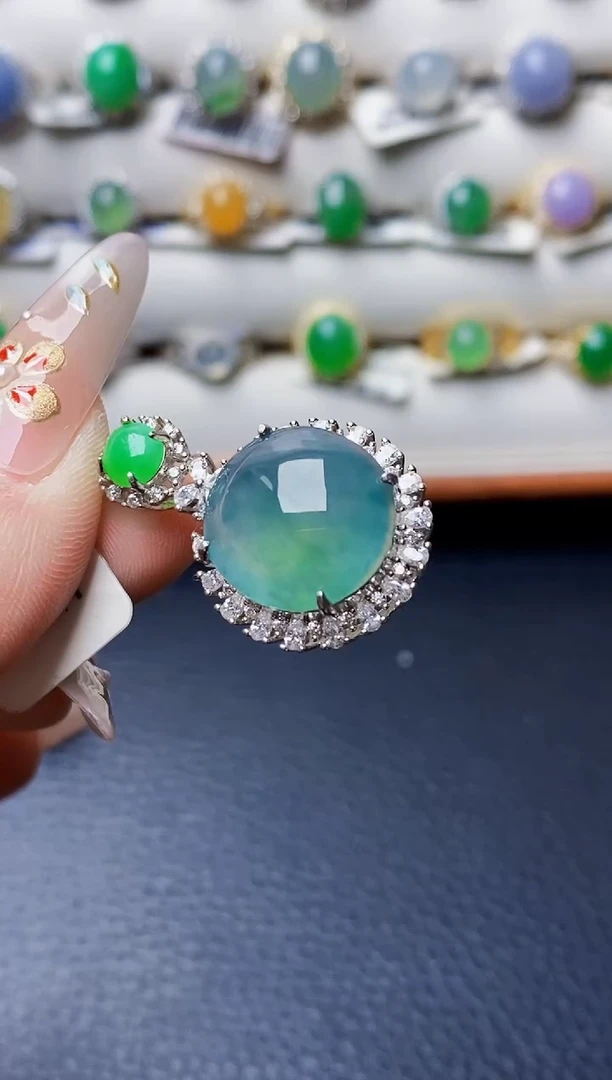 银S925镶嵌戒指翡翠1539