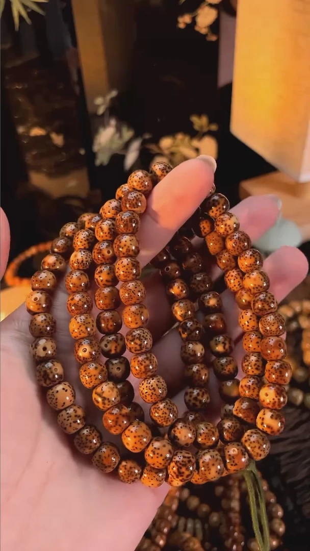 手串星月菩提精工级中花皮桶珠长串（B）