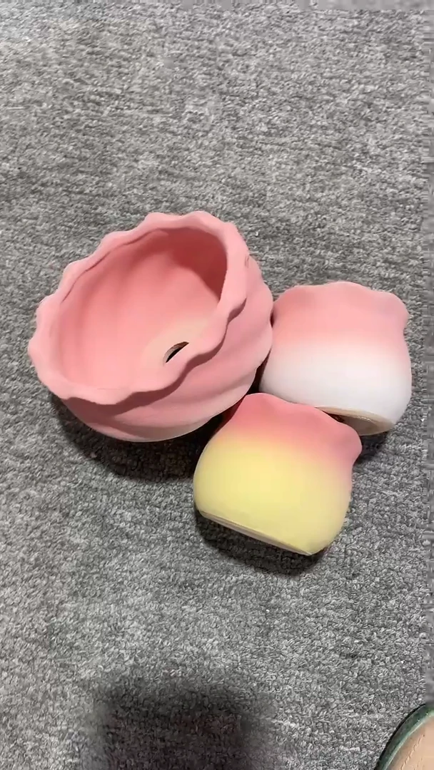 就****星麦饭石粗陶多肉花盆三个微瑕