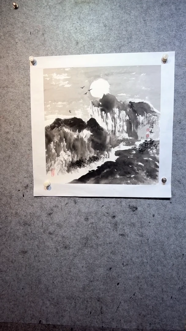国画宏**业张自学水墨画52