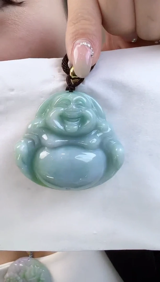 吊坠(不含链)未镶嵌翡翠佛公吊坠宽46高42厚12+（送绳）