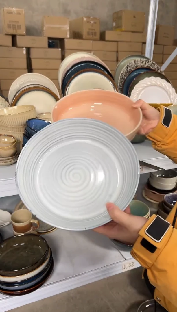 陶瓷外贸尾货瑕疵满20包邮X2深盘组合