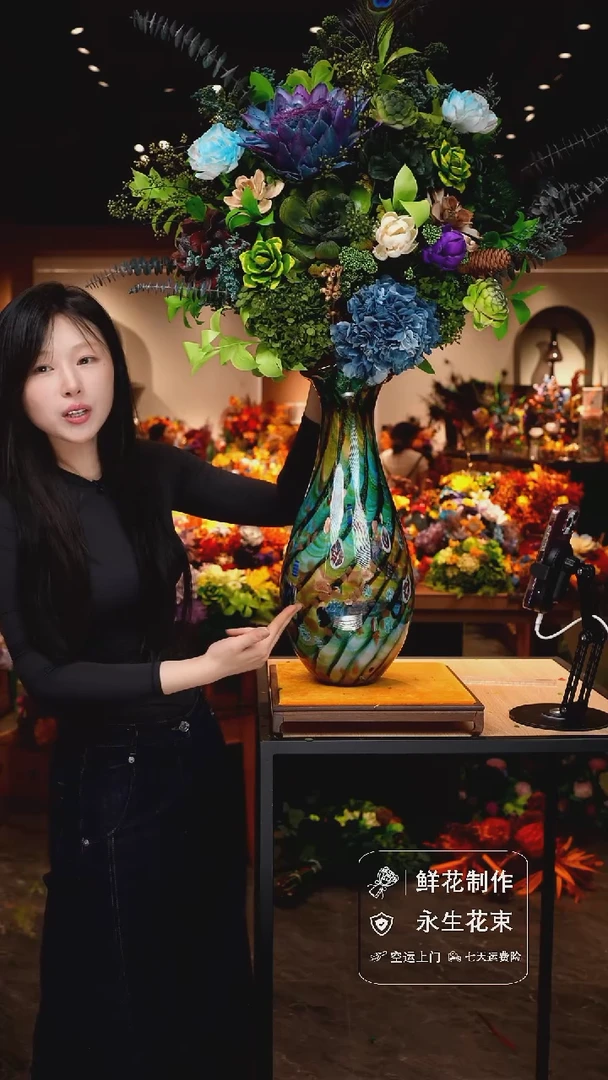 琉璃手工艺品手工花器花束空运包邮送货上门-以图片为准
