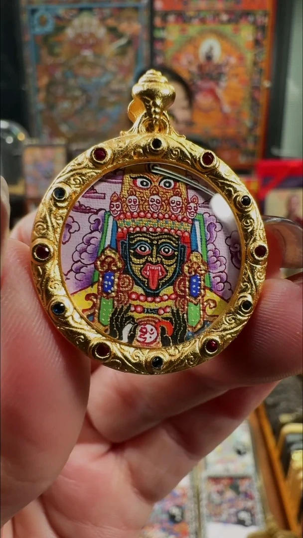 吊坠 壹善缘城手绘唐卡扎基2.0
