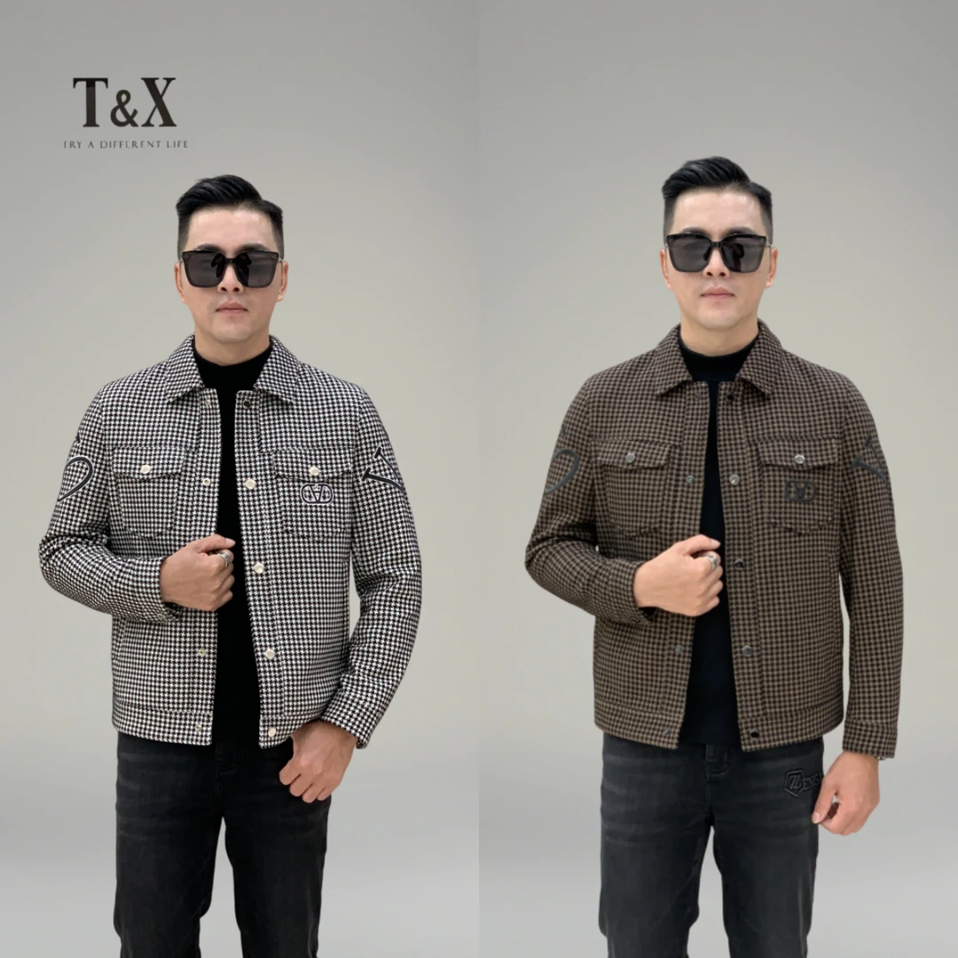 T&X/梯形2025男士秋季百搭休闲格子夹克外套（0138）
