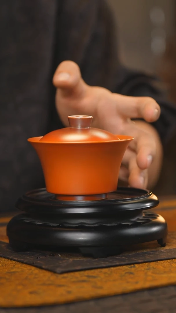 55柴房陶瓷柴烧盖碗