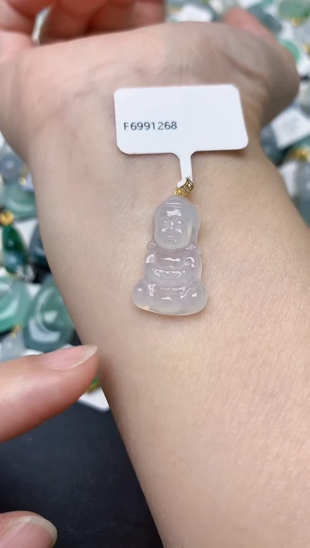 颈饰18K金镶嵌翡翠天然缅甸A货翡翠