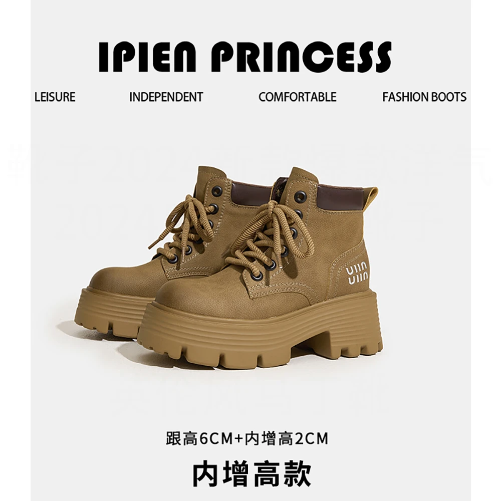 真皮英伦风百搭马丁靴女款爆款2025秋季新款短筒工装靴复古机车靴