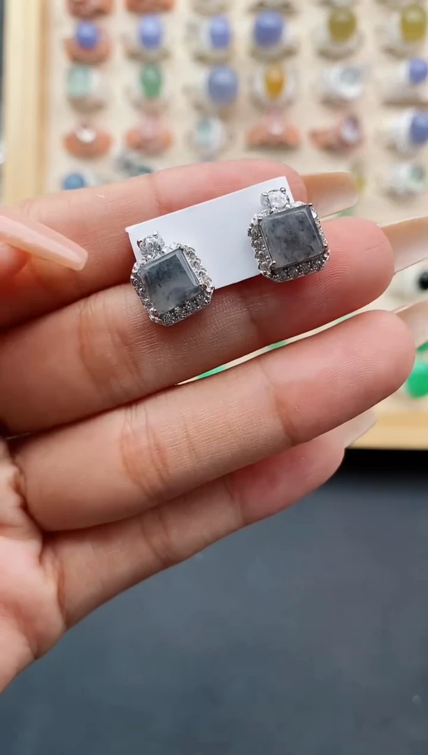 翡翠戒指银S925镶嵌缅甸天然A货翡翠22   1-6