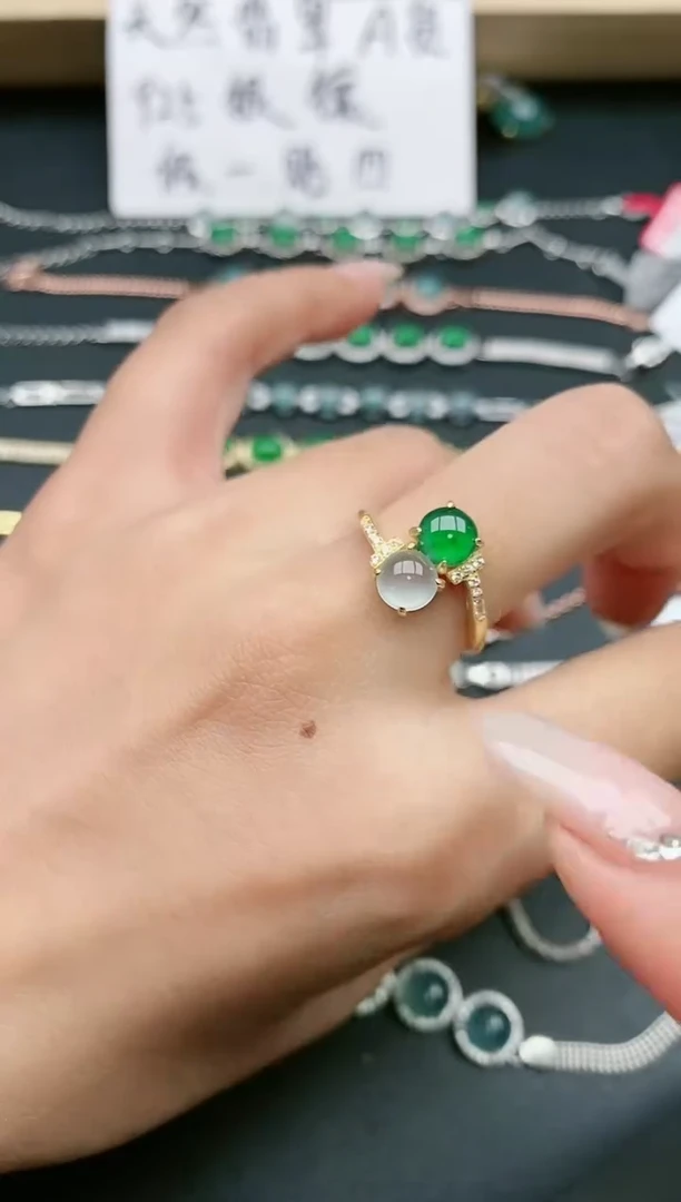 翡翠戒指银S925镶嵌11111