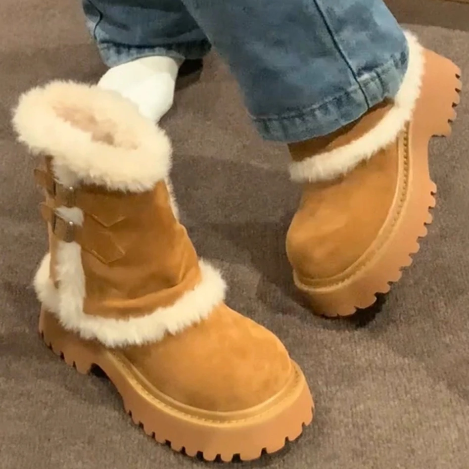 厚底长靴子加绒保暖长筒小众增高棉鞋女2025年冬季新款雪地靴女款