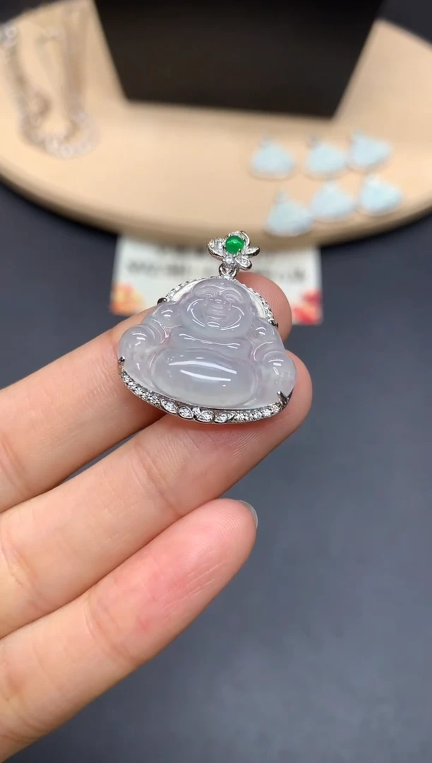 翡翠银S925镶嵌吊坠(不含链)佛公【多样性发其一】