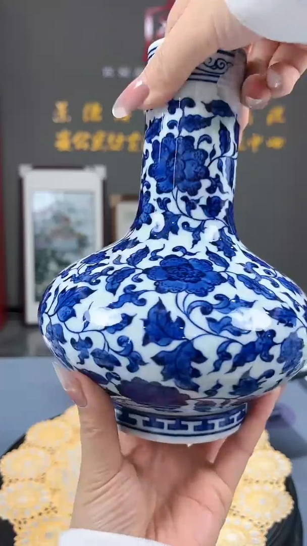 【闪购商品】官窑瓷画院446官窑瓷画院缠枝莲赏瓶