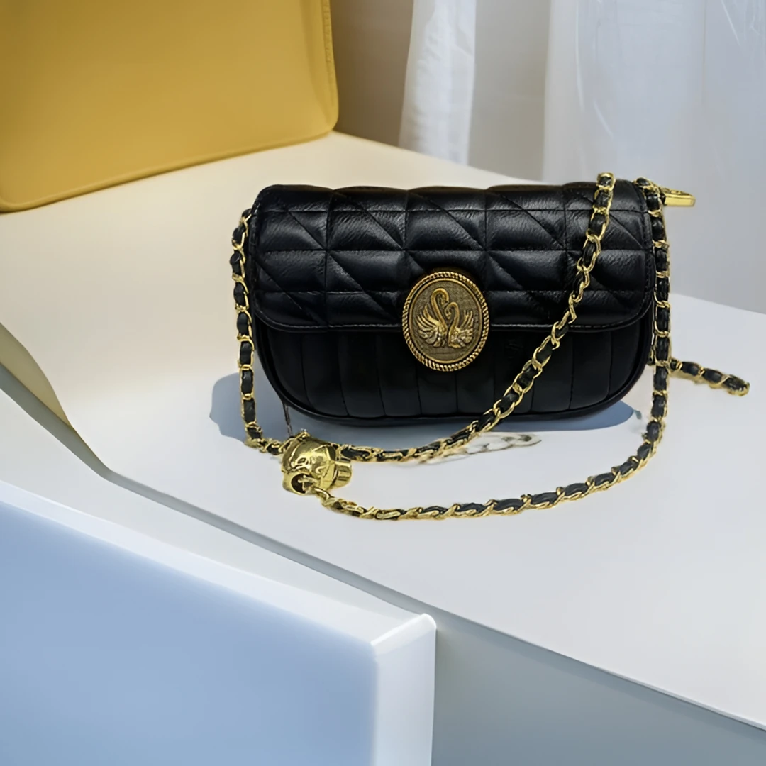 单肩包经典百搭女士斜跨时尚韩版洋气 休闲简约ins通勤 2069黑