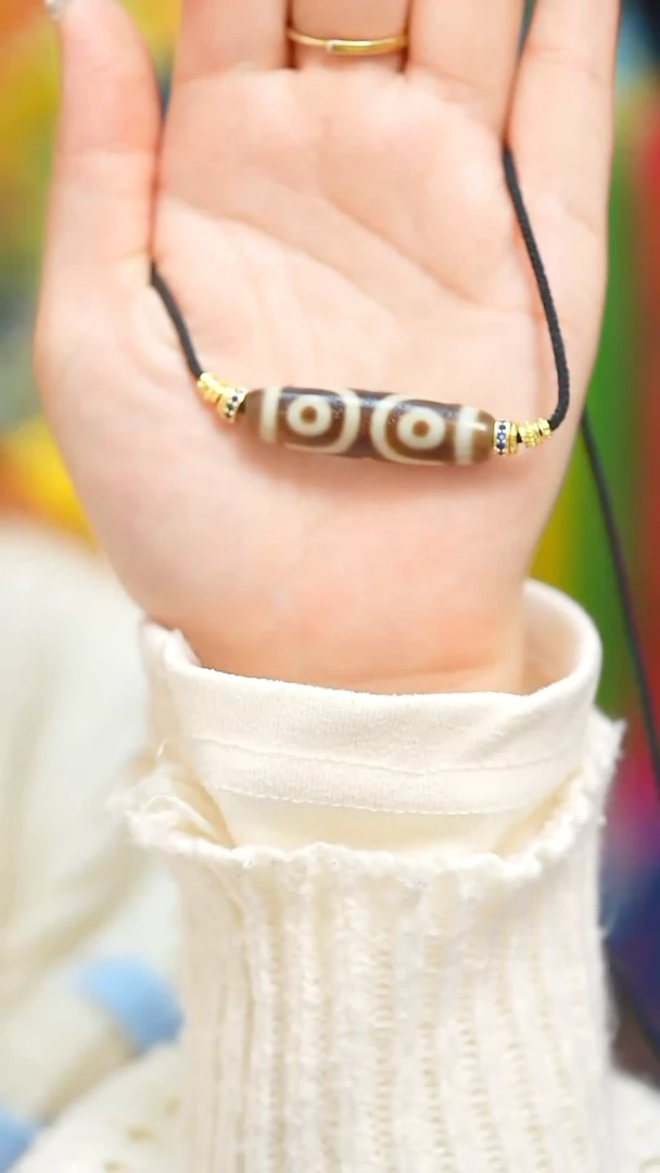 玛瑙/玉髓颈饰未镶嵌新珠子吊坠3眼（多样性发货，发其一）