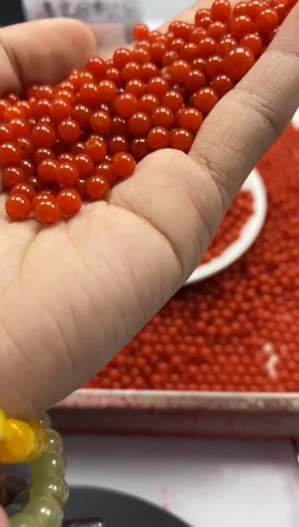 【闪购商品】玛瑙/玉髓颈饰未镶嵌W2271满肉南红4mm*50颗