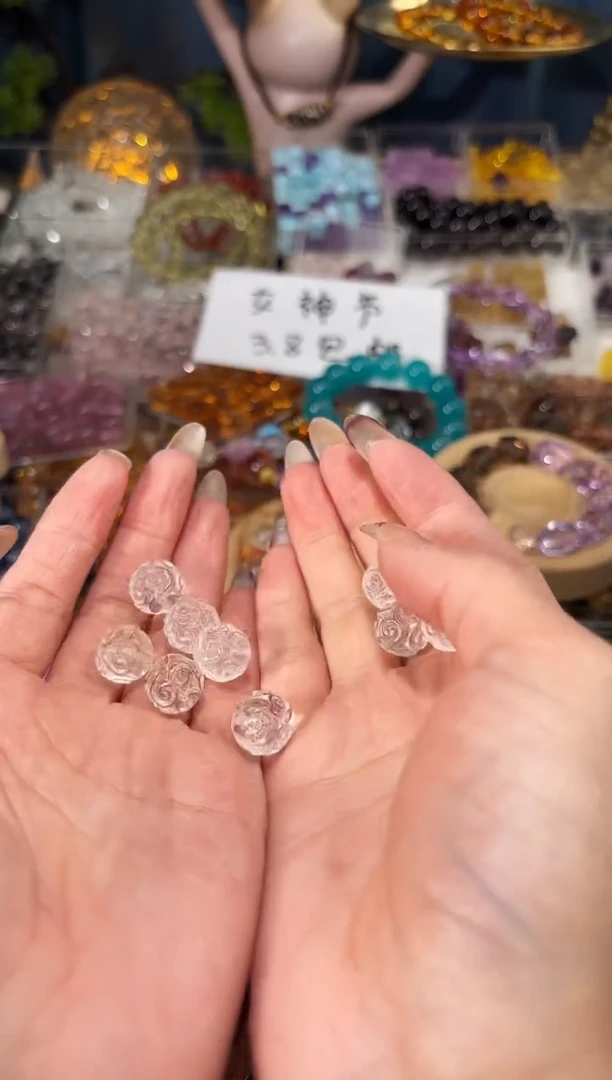 【闪购商品】水晶手串未镶嵌白水晶回纹珠一个宽卡12