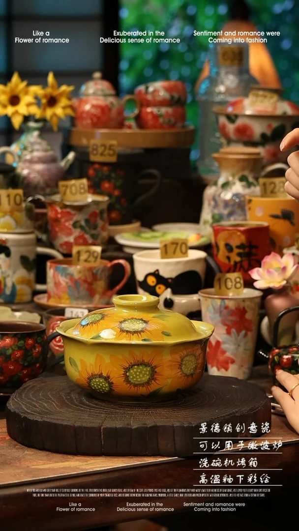 陶瓷景德镇高温釉下彩手工手绘款式