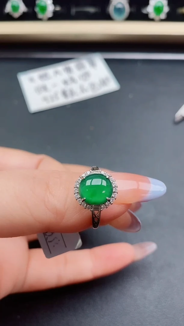 翡翠戒指银S925镶嵌1