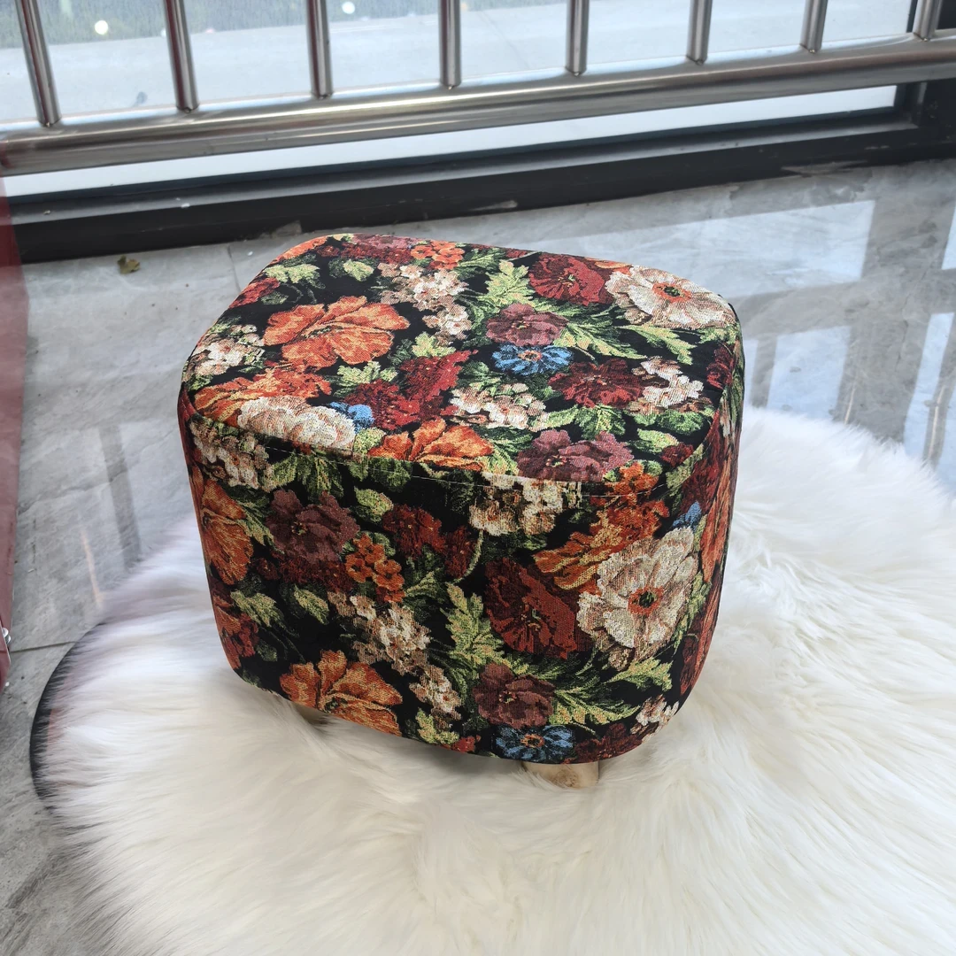 美式复古花卉换鞋凳小板凳波西米亚民族风布艺小凳子小板凳